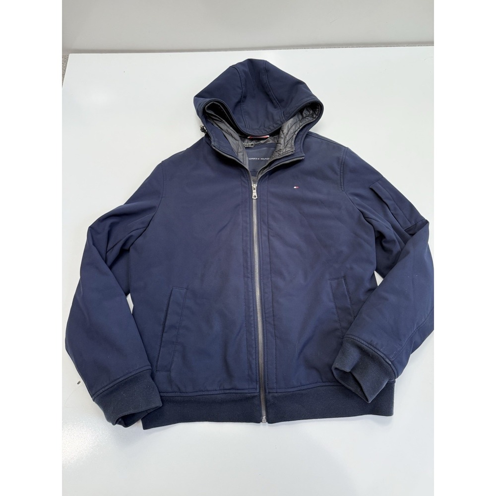 Tommy Hilfiger Soft Shell Jacket with Inset Quilted Puffer Bib Size: Large